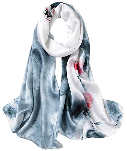 Seidenschal Damen 100% Seide Schal Damen Geschenk für Frauen Weich | 100% Seide, Hautfreundlich, Weich & Leicht, Elegante Muster, Geschenkbox, Vielseitig Tragbar Als Schal Oder Stola