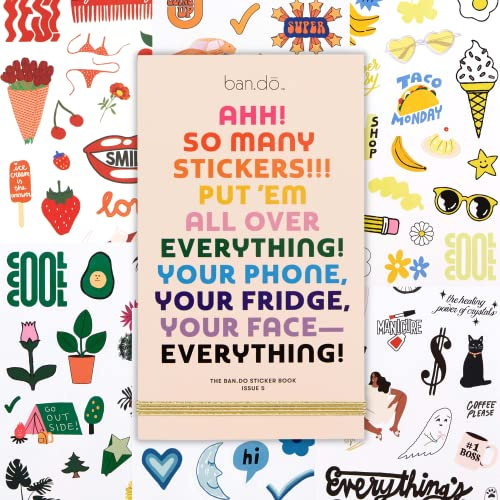 ban.do Planer Stickerbuch mit über 700 sortierten Aufklebern, 35 Seiten bunte einzigartige Aufkleber für Tagebuch/Kalender, Ausgabe 5