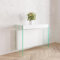 VE.CA.s.r.l. - Table Console Extensible Crystal - avec Porte-Rallonges - en Verre - Extensible de 40 cm à 250 cm - en Bois - Mobilier Cuisine Maison Design - Couleur : Blanc Brillant