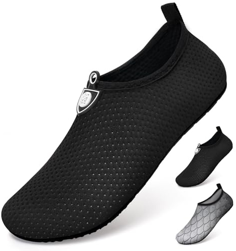 WateLves Beach Swim Aqua Socks Barefoot Water Shoes Swimming Yoga Sea Snorkeling Diving Pool Women Mens Kd Black 6/7 UK