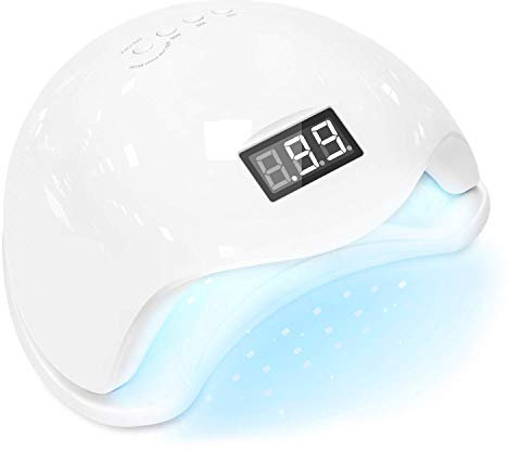 RUNDONG UV Nail Lamp,Portable Gel Nail Dryer,48W Professional Manicure Pedicure Polish Curing Lamp,with 4 Timer Setting, Smart Auto-Sensing, LED Display and Detachable Magnetic Tray for Home or Salon