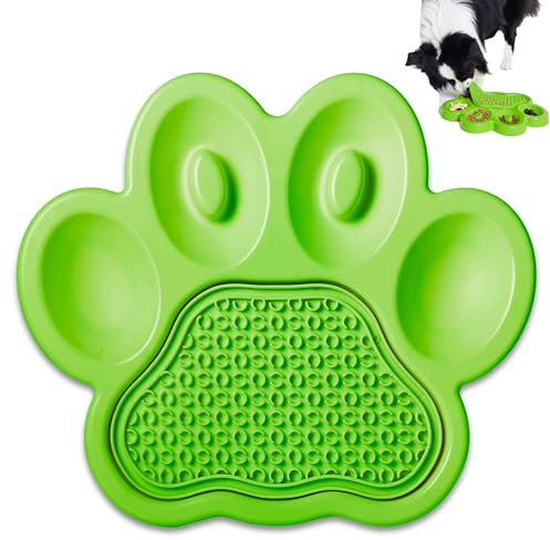 PetDreamHouse Comedero Interactivo para Perros y Cachorros o Gatos, Plato de Comida Que controla Comida rápida y antihinchazón, Color Verde
