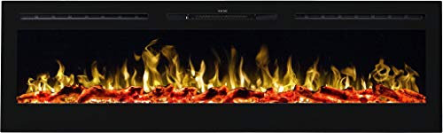 AFLAMO Majestic - Chimenea eléctrica de Pared (750 W o 1500 W), simulación de Fuego LED, Profundidad de Solo 14 cm (165 x 54 x 14)