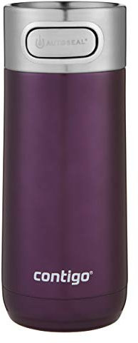 Contigo Luxe Autoseal Travel Mug, Stainless Steel Thermal Mug, Vacuum Flask, Leakproof Tumbler, dishwasher safe, Coffee Mug with BPA Free Easy-Clean Lid, Merlot, 360 ml