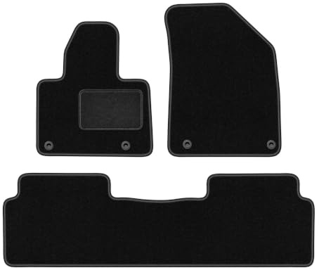 Velours-Fußmatten passend für Citroën C5 III X7 2008-2017, Schwarz, LUX | passend für Liftback/Limousine/Kombi/Tourer; Velours-Teppich (Polypropylen), ca. 6,5 mm