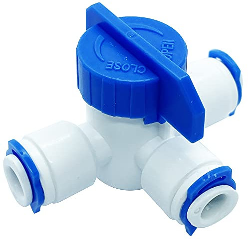 ZIGZAGSTORM 3-Wege-Kugelhahn, 3-Wege-Kugelhahn, 6,35 mm Eingang, 1/4 Ausgang für Umkehrosmose-Wasserfiltersystem