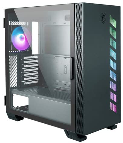 MSI MAG VAMPIRIC 300R Midnight Green - Custodia per computer da gioco, 1 ventola ARGB da 120 mm, sincronizzazione con luce mistica, USB Type-C, pannello in vetro temperato, E-ATX, ATX, MATX, mini-ITX