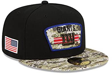 New Era New York Giants NFL On Field 2021 Salute to Service Black 59Fifty Basecap - 7 5/8-61cm (XL)