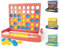 Pup Go 4 Gewinnt Rosa, Familie Brettspiele für Kinder & Erwachsene ab 3 Jahren, Pädagogisches Strategiespiel Spielzeug, Tragbares Reisespiel für 2 Spieler, Faltbares Design mit 6 Ersatzchips