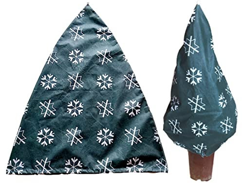 Voile D'hivernage Plante, Dhivernage Arbre Lutin Noel Farceur Deco, Voile Hivernage Plantes Olivier, Housse Protection Tomate, Décorations de Noël Extérieur Vegetaux Jardin Sac Tissu Non Tissé (A)