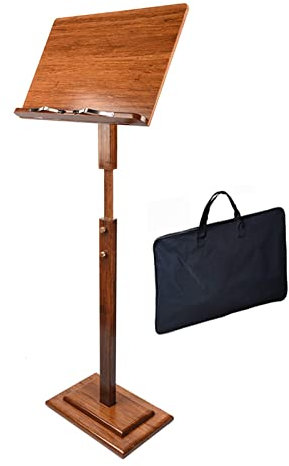Notenständer LIU Bambus Verstellbar Mit Tragetasche Orchesterdirigent Halter, Braun