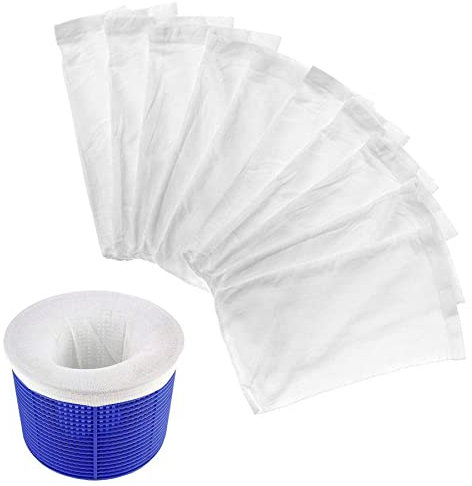 SMKGNOME Lot de 10 Chaussettes de Skimmer de Piscine, Chaussettes filtrantes de Piscine, Filet élastique en Nylon résistant, pour filtrer Les Feuilles, l'herbe, Les Cheveux, la Mousse et Autres