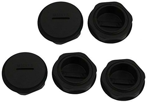 Ruilogod 5pcs M32 x 1.5mm Nylon Male Threaded Cable Gland Cap Round Screw-in Cover Black (id: 474 a49 f8d ad6 3f9 (id: 474 a49 f8d ad6 3f9