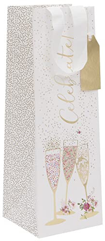 Glick Luxury Gift Bag, Bottle Bag, Celebration Gift Bag, Pizazz Champagne Gift Bag, Gift Wrap Bottle Bag, 125 x 360 x 120mm, Multi-Colour