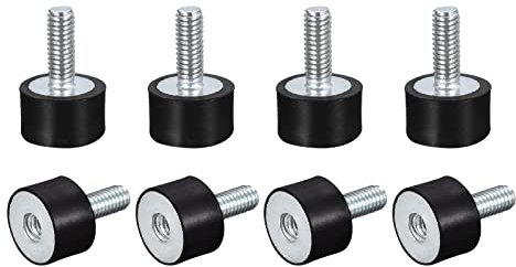 sourcing map 8 Stück Gummipuffer M5 Stecker/Buchse Vibrationsisolator Schwingungsdämpfer Stoßdämpfer D15mmxH10mm