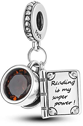 MAITONGG Frauen Charms Passen Pandora Armband Halskette Buch Und Kaffeetasse Charms 925 Silber Anhänger Perlen Frauen Schmuck Charms