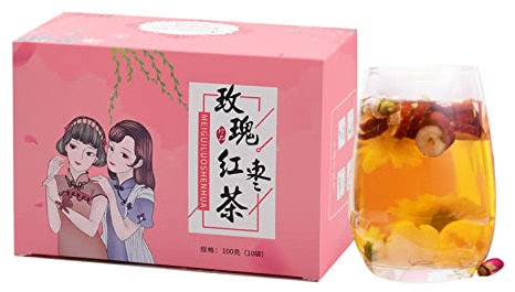 100 G Rosenroter Datteltee, 1 Schachtel Tee (insgesamt 10 Packungen) Natural Health Kräuterteebeutel Zutaten Einschließlich Getrockneter Jujube, Longan, Chrysantheme und So Weiter