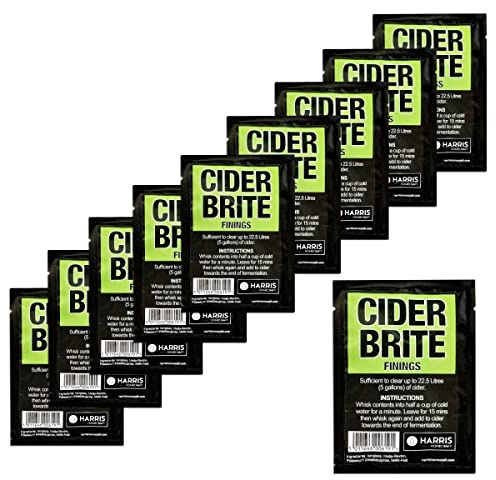 10x Harris Cider Brite Finings Sachet Clears 22.5L 5 Gallons Freeze Dried Powder