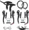 Fahrrad Bremse V Brake Set, Bremshebel Fahrrad mit Werkzeugschlüssel, Bremsarme 127 mm, Geeignet für Bremsanlage für MTB, Citybike (Schwarz)