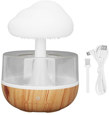 Tnfeeon Regenwolken-Luftbefeuchter, Mikro-Luftbefeuchter, Wassertropfen, Niedlicher Diffusor für ätherische Öle mit 7 LED-Leuchten für Zuhause, Nachttisch, Büro