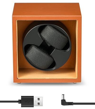 Mxmoonant Cajas Giratorias para 2 Relojes, 5 Modos de Rotación con Motor Silencioso y luz LED, Alimentación por Adaptador de CA y Batería, Silencioso y Elegante