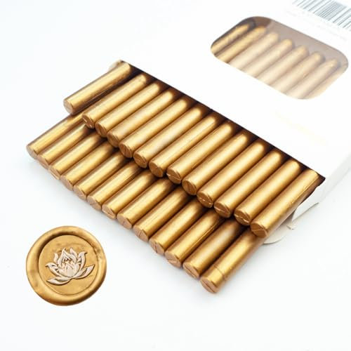 Ioggtser 26 PCS Mini Glue Gun Wax Seal Stick for Seal Stamp, Sealing Sticks for Wedding Invitations, Cards, Envelopes (Brown)