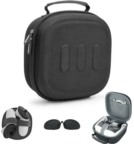 EUCARLOS Hard Carrying Case Compatible with Meta Quest 3 / 2 / Vision Pro, VR Gaming Headset and Touch Controllers Travel Case with Lens Cover for Oculus Quest 3/2/ Vision Pro Accessories
