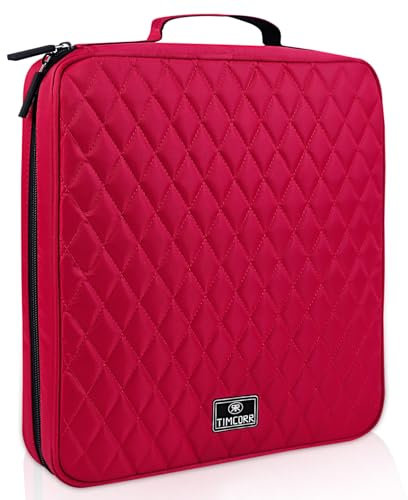 TIMCORR CD-Hülle, DVD-Halter, Aufbewahrung: 160 DVD-Hüllen, Organizer, tragbare Brieftaschen-Aufbewahrung – CD-Kunststoff-Schutzhülle für Zuhause, Reisen