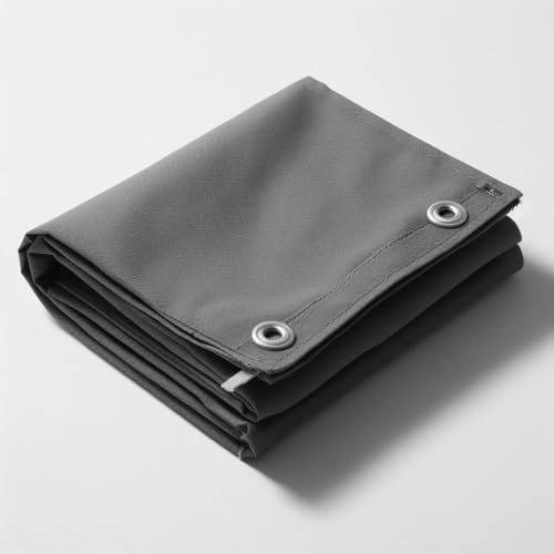 UK Eco Green Canvas Heavy Duty Cotton Tarpaulin Cover Boat Log Store Roofing Sheets (Grey, 2m x 3m)