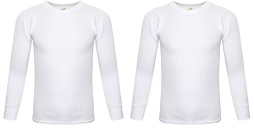 Galleries Pack of 2 Kids Thermal Underwear Shirts Girls Long Sleeve Short Sleeve T-Shirt Children Top Vest (UK, Age, 7 Years, 8 Years, Regular, Long Sleeve White)