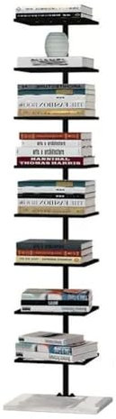Generisch Bücherturm mit Metallrücken, 6/8 Etagen, Bodenart, unsichtbares Bücherregal für Wohnzimmer, einfaches Bücherregal für Zuhause, Büro, Arbeitszimmer, Eckaufhängung