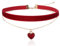 LEEQBCR 1 Chocker Samt-Halskette, klassische Herz-Halskette aus Samt, mehrlagige verstellbare Halskette, Mädchen-Frauen-Schmuck, Gothic-Halskette, 90er-Jahre-Damen-Dekoration (Rot)