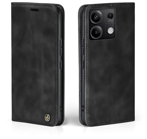 LBH Handyhülle für Xiaomi Redmi Note 13 Pro 5G in Schwarz mit Karten- und Geldfach Smartphone Hülle mit Standfunktion Flip Case Schutzhülle Magnetverschluss Vintage
