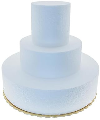 Set 3 Basi tonde di Polistirolo Altezza 10 cm, Torta di Polistirolo a 3 Piani Rotondo 15 cm – 25 cm – 35 cm H 10 cm, Perfette per la Creazione di Torte