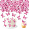 Blumomon 40 Stück Essbare Schmetterling Kuchen Topper Dekorationen Rosa Schmetterlinge Cupcake Toppers Hochzeit Geburtstag Party Cupcake Dekoration Ornamente Geburtstagstorte Topper