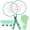 QKTYB Federball Set Kinder Ab 4 6 8 Jahr, Leicht Legierung Kinder Badminton Schläger Set FüR AnfäNger Spieler Indoor Outdoor Sportspiel Mit Tragetasche (Grün)