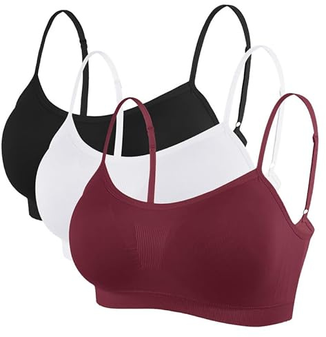Litthing Sport BH Damen Bustier Gepolstert Ohne Bügel Sports Bra Push Up | Top BHs Verstellbare Träger, Nahtloser Bralette Spaghettiträgern, Bügelloser Soft Leicht für Alltag Yoga Sports