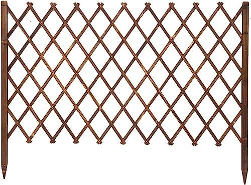 Holzzaun, freistehende Teleskop-Gitterelemente für den Außenbereich, Zaunelement zur Verwendung als Heimdekoration/Gartengitterdekoration/Haustierzaun (Größe: 75 x 150 cm) Stabilize