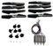 DOFABI Faltbarer Quadcopter-Ersatzteilmotor, Propellerblätter, Schutz, Motoren, Getriebe, Zubehör-Set, for K9 Mini Drone Rc K9 Pro Drohnenpropeller(Red)