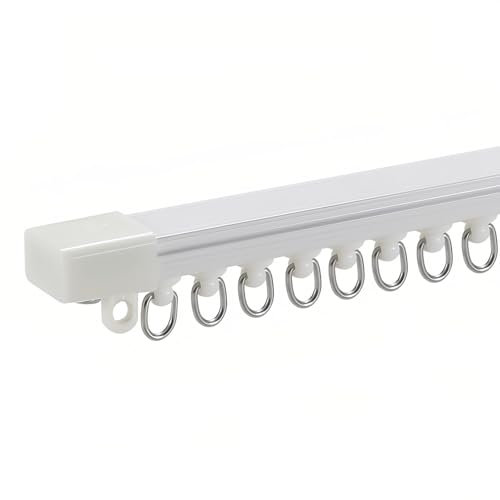 Vorhangschiene Für Die Decke, Gardinenschiene Strapazierfähig Deckenbefestigung/Wandmontage (70cm - 600cm) Aluminium, Vorhangschienen-Set(95cm-37.4in)