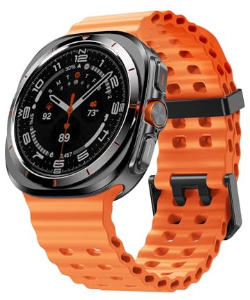 NotoCity Bracelet pour Samsung Galaxy Watch Ultra, silicone Souple Bracelet de remplacement pour Samsung Galaxy Watch Ultra 47mm(Orange)