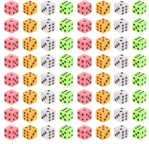 Set Di 100 Dadi Colorati in Plastica 8Mm a Sei Facce Con Numeri Chiari Per Giochi Da Tavolo E Attività Creative