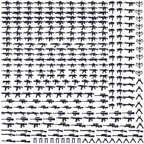 Lumitex 300St. Militär Waffen Set Waffenpaket Bauklötze Custom Waffen Set für Mini Soldaten WW2 Armee - 300 Stück Waffen Waffen