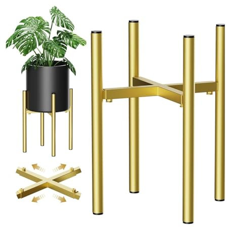 Pflanzständer für Zimmerpflanzen Abnehmbarer Kreuz-Teleskop-Pflanzgefäß aus Metall for den Innen- und Außenbereich, Blumentopf-Behälter-Halter, Display, Hausgarten, dekoratives Regal, 5-teiliges Set A