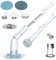 LABIGO Electric Spin Scrubber LA3 Pro, Cordless Bathroom Scrubber with 3 Adjustable Angle, 5 Replacement Head, Household Power Cleaning Brush with Extension Arm for Bathtub Window Car Tile Floor