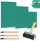 Lino Printing Kit, 3 PCS A4 A5 A6 Lino Sheets with Brayer Roller and 3 Cutter Tools Green Soft Flat Surface Linocut Printing Plates Set for Engraving Stamps Crafts