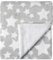 CREVENT Gemütliche weiche warme Zwei Schichten Sherpa Babydecke für Mädchen Jungen, Neugeborenen Essentials für Kleinkind, Baby-Dusche Empfangsgeschenk - Star Grey 75X100cm