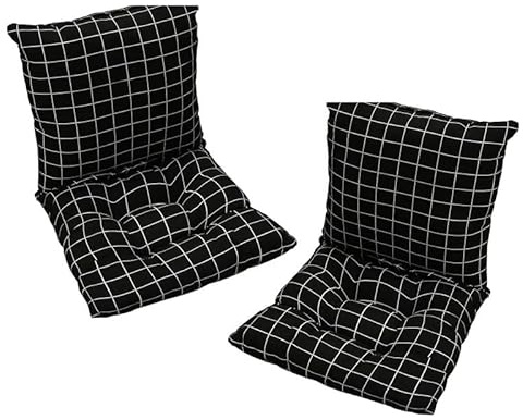 2 Stück Stuhlkissen mit Rückenteil Sitz, Rückenkissen mit Bänder, Niedriglehner Auflage Polsterauflage Gartenstuhl für Stühle/Bänke in Haus und Garten Sitzkisse (40X80cm)