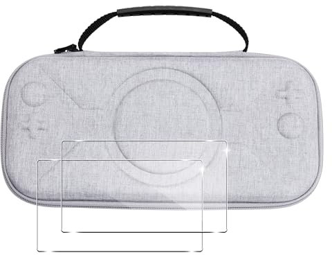 FDHYFGDY Custodia per Nintendo Switch 2 Cover + 2x Protective Film, [Antiurto] Custodia per sacchetti portatile per copertina protettiva, Borsa portante per Switch 2, Travel -friendly - Gray