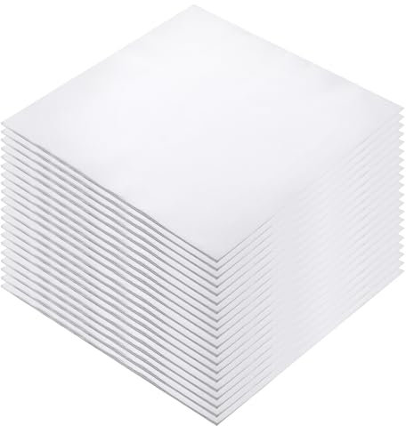 20 Stück Baumwolle Kreuzstich Stoff Weiß Leinenstoff 25×25 cm Vorgeschnittener Baumwollstoff Quadrat Stickstoff Embroidery Fabric Stoffbündel für DIY Näharbeit Sticken Stoff Handwerk